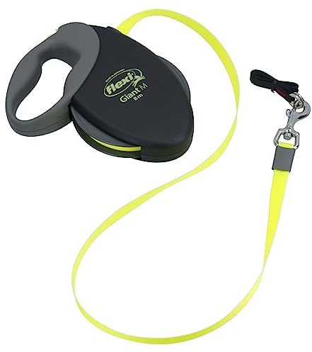 AB Tools Giant L 8M Neon Yellow Sturdy Retractable Extending Lead Dog Walking Training