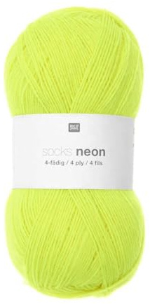 Rico Design Socks Neon Sockenwolle, 4 Fäden, 100 g