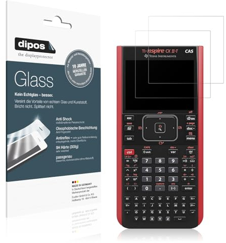 dipos 2x Folie 9H matt für Texas Instruments CX CAS II FC Nspire II-T | Antireflex, entspiegelnd, bricht und splittert nicht, kein Echtglas, Anti-Shock, kratzfest, blasenfrei, selbstklebend