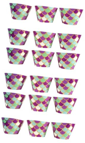 IMIKEYA 36 Stk Geschenkpapier für Meerjungfrauen Hochzeitsdekoration hochzeitslaken wedlock Packpapier Kuchenverpackung Dekoration Meerjungfrau-Kuchenverpackung Nachtisch schmücken Violett