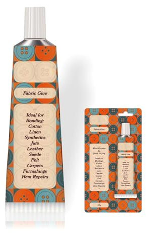 Fabric Glue Extra Strong Quick Machine Washable, Dry Cleanable Textile Clothing Hemming NO SEW Adhesive, for DIY Craft Projects Permanent Bond for Clothing Repairs and Alterations 50g 1PC