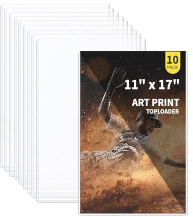 10-Pack 11 x 17 Inch Art-Print-Toploaders - Premium Art Print Topload Holders, Crystal Clear Art Print Top loaders, Hard Plastic Sheet Protectors for Photographs, Lithographs, Artworks, Collectibles