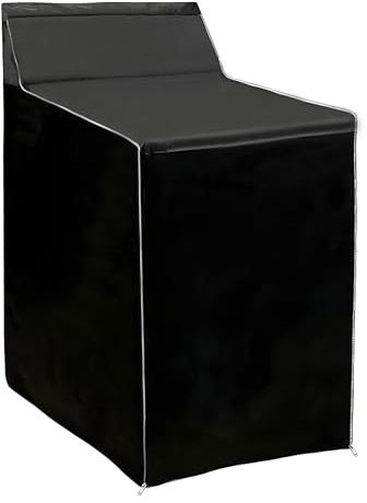 HYVAKUPPA 1Pack Washer and Dryer Covers Outdoor Washing Machine Cover for Top and Front Load 420D PU Waterproof Laundry Dryer Cover with Zipper and Storage Bag, W29”x D28”x H43” (Black)