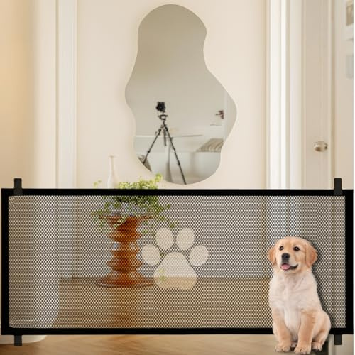Treppenschutzgitter Hund, Hunde Türschutzgitter 180 x 78 cm, Hundebarrieren Hunde, Tragbare Absperrgitter für Baby und Katze, Treppenschutzgitter ohne Bohren für Treppen Haustier Türen Flur