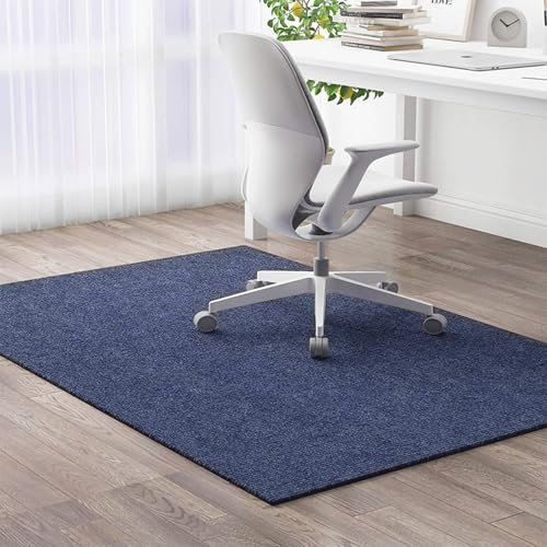 Generisch Schreibtischstuhlmatte für Hartböden, rutschfeste Bürostuhl Unterlage Teppich, Bodenschutzmatte Bürostuhl-Bodenmatte, Gaming Computerstuhl Teppich für Heimbüro, Laminat,Blau,120x150cm