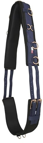 Imperial Riding Longiergurt „IRH Deluxe Extra“, ergonomische Formgebung mit Widerristfreiheit und Metallringen, Navy-Rosegold, Pony
