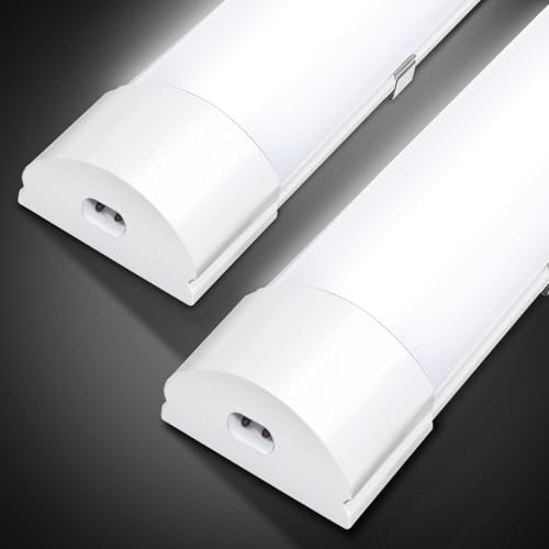 Ansobea 2 Stück 36W LED Feuchtraumleuchte 120CM, 3060LM Neutralweiß 4000K Led Röhre, IP65 Wasserfest Feuchtraumlampe, Wannenleuchte Deckenleuchte Werkstattlampe für Garage Keller Warenhaus Bad Büro