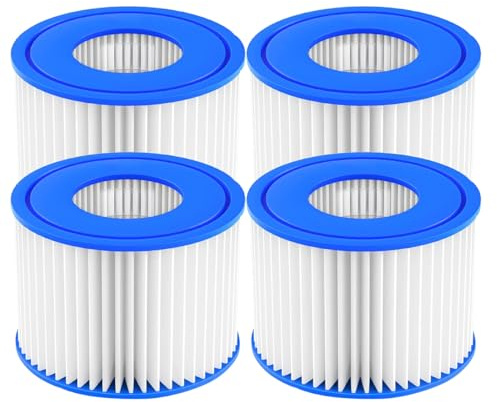 Nephelolux 4 Pack Hot Tub Filter Type VI, Pool Filter Cartridges Accessories for Best-way, Lay-Z-Spa, Swimming Pool, Coleman SaluSpa, Palm Springs