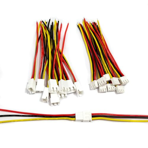ZSDZFYLLK 10 paia JST-XH 2,54 mm 3 pin maschio femmina maschio con 10 cm 22 AWG cavo in silicone morbido cavi JST connettori