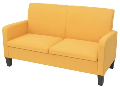Willood Sofa 2-Sitzer Zweisitzer Stoffsofa Loungesofa Sitzmöbel Polstersofa 135x65x76 cm Gelb