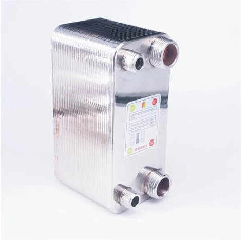VCHICS Wärmetauscher, 50 Platten Wärmetauscher Bier Würze Kühler Kühler SUS 304 Edelstahl for Homebrew Kühlung Für Fußbodenheizung, Warmwasserbereitung