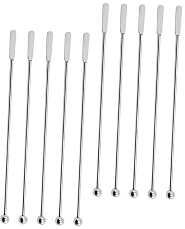 BEBEMOKO 10pezzi Bastoncini per Mescolare in Acciaio Inossidabile Strumenti per Cocktail e Mescolatori Professionali per Bevande