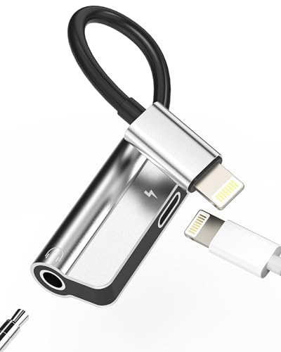 Adaptateur Lightning à Jack Casque 3.5mm (2en1) pour iPhone 14 13 12 Pro Max pour Apple Câble Audio AUXiliaire Chargeur Connecteur Chargeur AUX Casque Convertisseur pour iPad Accessoires Voiture
