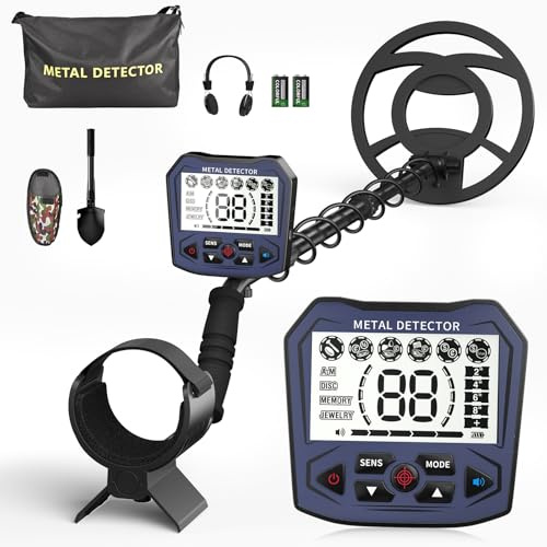 Detector de Metales Profesional para Adultos y niños, Chip antiinterferencias, Resistente al Agua IP68, soporta batería y alimentación USB, 5 Modos de detección (Gris)