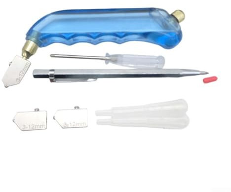 Kit tagliavetro ad olio con penna per incisione, struttura in metallo, facile da usare (B)