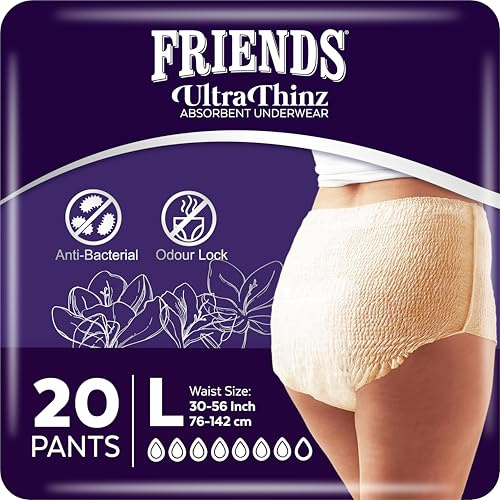 FRIENDS 20 x Incontinence Pants for Women | Large (Waist 30–56 inches) | Postpartum & Bladder Leak Protective Underwear | Ultra-Absorbent, Discreet Fit | Leak-Proof, Odour Control, Soft & Breathable