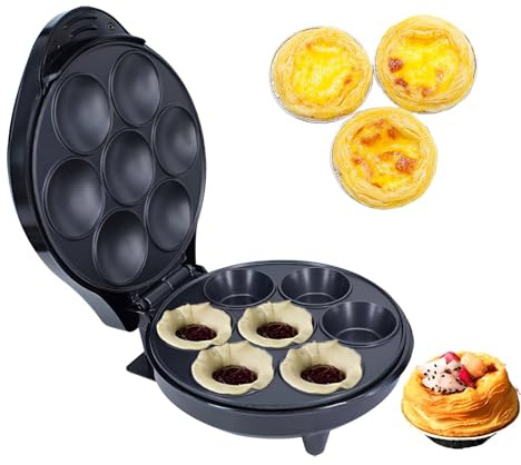 Electric Cupcake Machine - Pie Maker with Indicator Light, Stainless Steel Maker, Double-Sided Heating, Non-Stick Surface for Desserts in Bakery or Coffee Shop