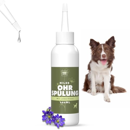 PAW WOW Natürliche Hund-Ohrenspülung 100ml | sanfte Tiefenreinigung & Geruchsschutz mit Lebermoos, Zistrose, Ringelblumen & Schwarzkümmel | 100% natürlich ohne künstliche Zusatzstoffe