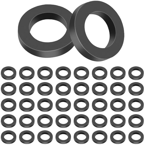 40pcs Black Shower Hose Washer Seals, 1/2 Inch Tap Sealing Rings, Shower Hose Connector Washers for Shower Head and Hose Fitting, Shower Seal, Tap Washers