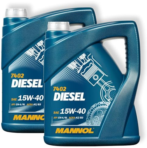 2x 5L Mannol Diesel 15W-40 Motoröl passend für API CH-4/SN ACEA A3/B4 VW 505.00 501.01
