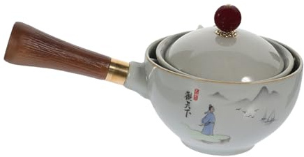 Healifty Teiera in Ceramica Portatile con Manico Laterale e Infusore Rotazione per Tè Sfuso per Viaggio e Uso Domestico Design Elegante e Robusto per Ufficio e Relax