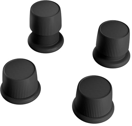 Blissfuhue Microwave Risers - Adjustable Height (1.6in-2.6in) Microwave Oven Feet, 4-Pack Non-Slip Microwave Cooling Stand for Small Appliances (Microwave, Air Fryer) & Furniture (Sofa, Table) Black