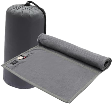 Ｚｉａｌｏｆｉ Materassino Riscaldato con Temperatura Regolabile E Borsa Portaoggetti, Coperta Riscaldata per Zaino in Spalla, Divano E Tenda, Grigio