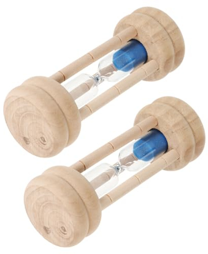 Homoyoyo Lot de 2 Sabliers de Brossage pour Garçon et Filles 2 Minuterie Sable Bleue Compacte et Portable Minuteur de Brossage Précis Maison L'École Activités Éducatives