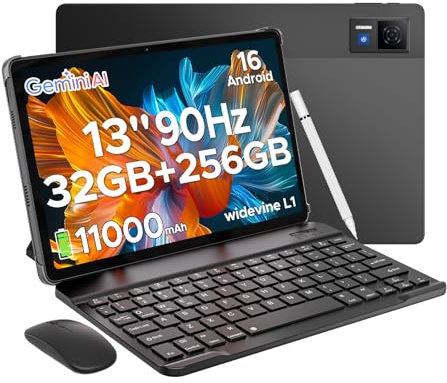 DOOGEE U13 Andriod 16 Tablet 13 Zoll FHD+, 32GB+256GB/2TB Tablet mit Tastatur, 11000mAh, 90Hz/Gemini AI/Widevine L1, Octa Core Tablets mit Tastatur und Stift, 13MP Tablets und Stift/5G WiFi/Face ID
