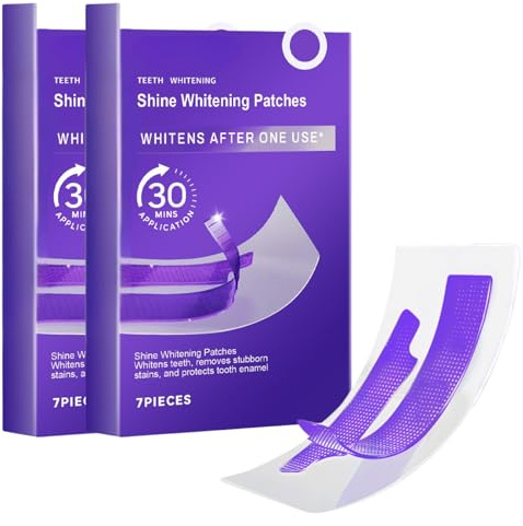 Whitening Strips 7 Applications,Bleaching Zähne White Stripes Zähne,Zähne Aufhellen,Teeth Whietning Strips für weißere Zähne,Zahnschmelz sicher,No-Sensitivity,Schnelles Entfernen Aller Flecken,2 Pcs