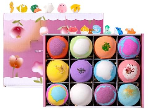 Bagnoschiuma per Bambini Set 12 Pezzi Detergente Corpo | Bombe Effervescenti Doccia per Relax Spa Casa Viaggio Bagno Hotel Regalo Bambini