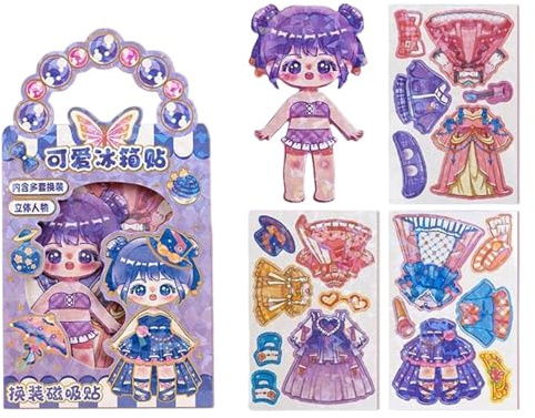 Magnetische Anziehpuppen – niedliche Mix-Match-Outfits, Magnetspielzeug-Set für Mädchen, kreative Rollenspielaktivität | Modepuppen für Reisen, Flugzeug, Autofahrt, Partygeschenke, Klassenzimmer,
