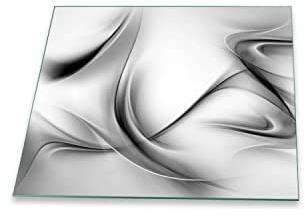 Herdabdeckplatte Abdeckung Ceranfeld Abdeckplatte Schneidebrett 1-Teilig 60x52 Abstraktion Grau Spritzschutz Glasplatte Ceranfeldabdeckung Schutz Herdschutz Sicherheitsglas Glasschneidebrett