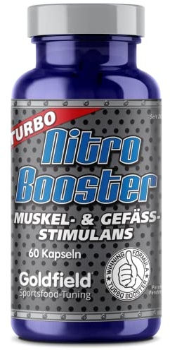 Goldfield - Nitro Booster | Aminosäuren Komplex aus L-Arginin AKG, L-Ornithin AKG und L-Arginin-HCL | Nährstoffbooster | Verbessert die Verfügbarkeit und Wirkung vieler Nährstoffe | 60 Kapseln