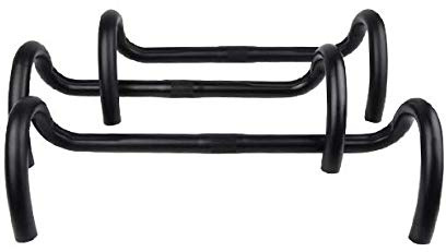 rgo Alu Rennrad-Lenker – 25,4 mm Klemmung, 420 mm Breite, 302g Ultraleicht, T6061 Aluminium, Ergonomisches Design, Schwarz (Schwarz)