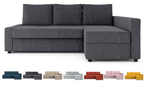 Masters of Covers Snug Fit Friheten Schonbezug für IKEA Friheten mit Recamiereckbezug, Sofa-Bettbezug, Sektional-Schonbezug Ersatz (Dunkelgrau)