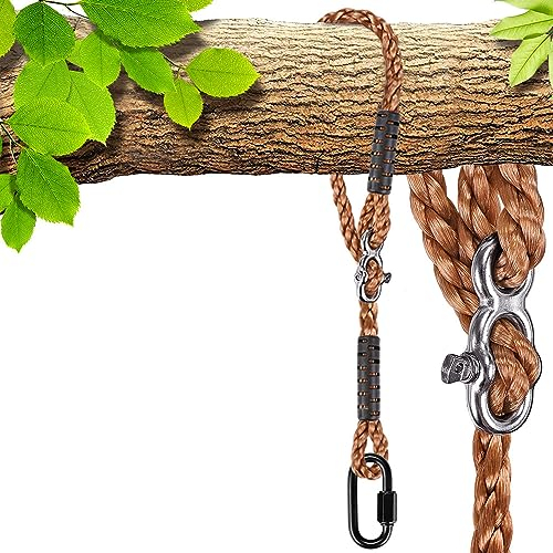 SELEWARE Schaukel Befestigung Seil Hängematte - Verstellbares Seil Baumschaukel mit Karabiner Outdoor Hängesessel Aufhängung Hält 454KG Schaukelaufhängung Baum für Schaukeln Hängematten Yoga 100CM