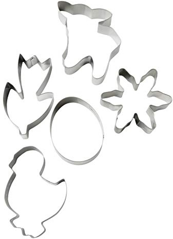 5er Ausstecher-Set Frühlingswiese, Ausstechformen für das ganze Jahr, Ausstecher für Plätzchen, Kekse und Fondant, vielfältige Motive, Menge: 1 x 5er Set
