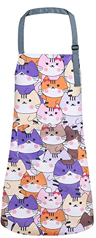 ANSBOCH Schürze Damen Verstellbar Kochschürze Herren mit 2 Taschen Wasserdicht Küchenschürze Personalisiert Latzschürze für Küche Restaurant Kaffeehaus
