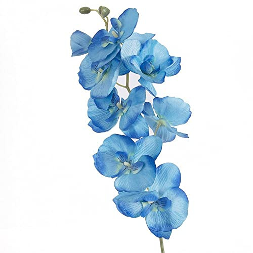 Bontannd Künstliche Orchideen-blumenstiele, 7 Blaue Blumen Mit Langen Stielen, Zuhause, Hochzeit, Blumenarrangement