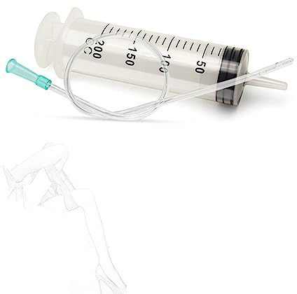 JINGHUA3 BDSM Spritze Mit Schlauch Anal Vaginal Dusche Klistierspritze Klistier Spritze Zur Gepflegten Reinigung Intimbereichs SM Analdusche Vaginaldusche Sex Spielzeug Für Männer und Frauen (200ML)
