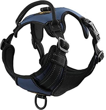 Sicherheitswesten Hundebaum Kein Ziehen atmungsaktive Reflektierende Haustiergurtweste for kleine Meduim große Hund im Freien Laufhunde-Trainingszubehör Reflektierende Westen (Color : Blue, Size : L
