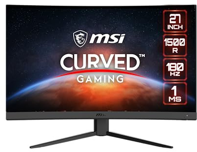 msi Full HD Non-Glare 1ms 1920 x 1080 180Hz Refresh Rate Resolution Free Sync 27 Curved Gaming Monitor (G27C4 E3) - Black