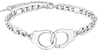 FaithHeart Fußkette für Damen, Edelstahl Fußkettchen in Silber Gold Schwarz, Verstellbare Fußkette KnöchelKette, Massive Figarokette Fußschmuck mit Geschenkbox für Mama Tochter Freundin