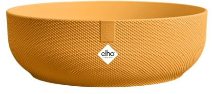 elho Jazz Bowl 28 - Plant Pot Indoor - 100% Recycled Plastic - Ø 27.5 x H 9.0 cm - Yellow/Amber Yellow