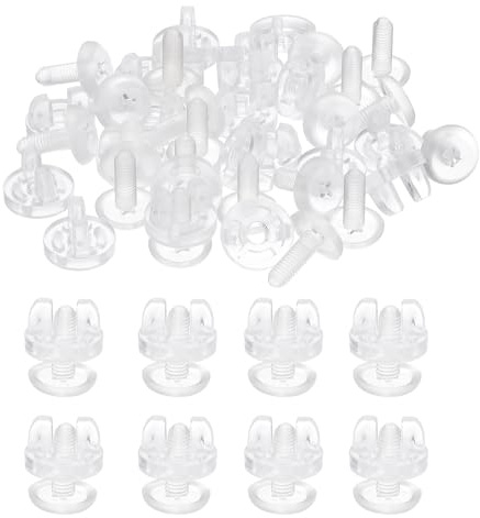 PATIKIL 10 Set Viti Chicago da 15mm Post di Vite Chicago Trasparente | per Stand Espositivi in Acrilico Album Fotografici Scrapbook, in Plastica