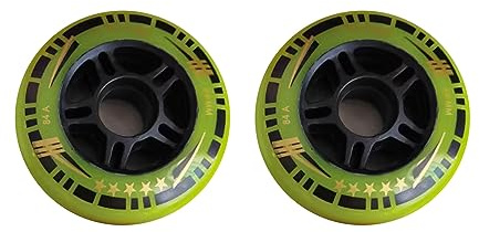 SJKJNK Inline-Skate-Rollen, 84 mm, 84 A, für drinnen und draußen, Rollschuh-Räder, geeignet für Rollerblatt-Räder, Rollschuh-Räder (2er-Pack), Grün