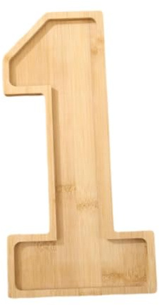 Colcolo Serviertablett mit Zahlen aus Holz, dekorative Platte, tragbares Brieftablett aus Holz, Servierplatte, befüllbare für Desserts, 1