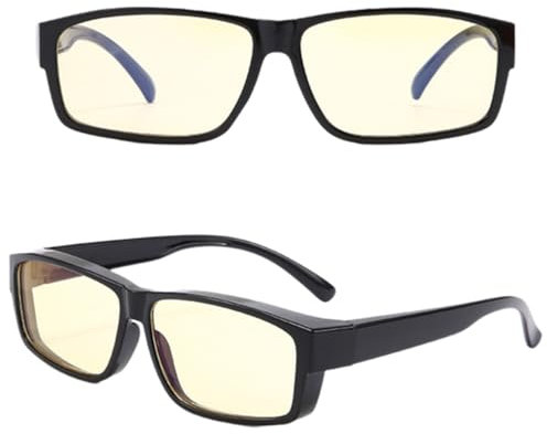 Larfraecy Blaulicht Blocker Brille,Blaulichtfilter Brillefür Herren und Damen,Gaming Brille für PC,Handy und Fernseher Anti-Ermüdungsbrille Blue Light Glasses Anti-Blaulicht (Hellgelb)