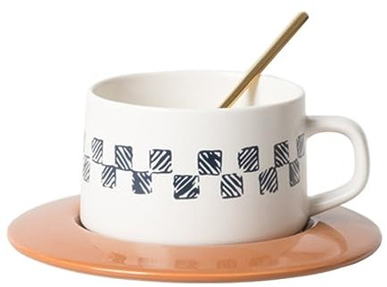 Mjölkkaffekopp Vintage keramiskt fat Set Design Kaffekopp Edge Reading Hushållsartiklar